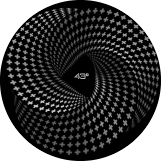 Olhar NZXT Kraken LCD screen with a hypnotic black and white spiral illusion and the CPU temperature in the center