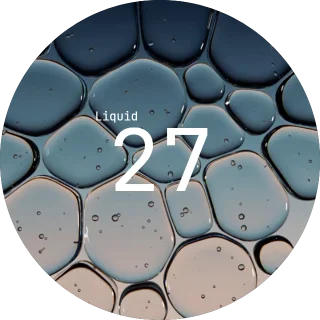 Bubbles NZXT Kraken LCD screen with a looping close-up of blue liquid bubbles and a large liquid temperature reading
